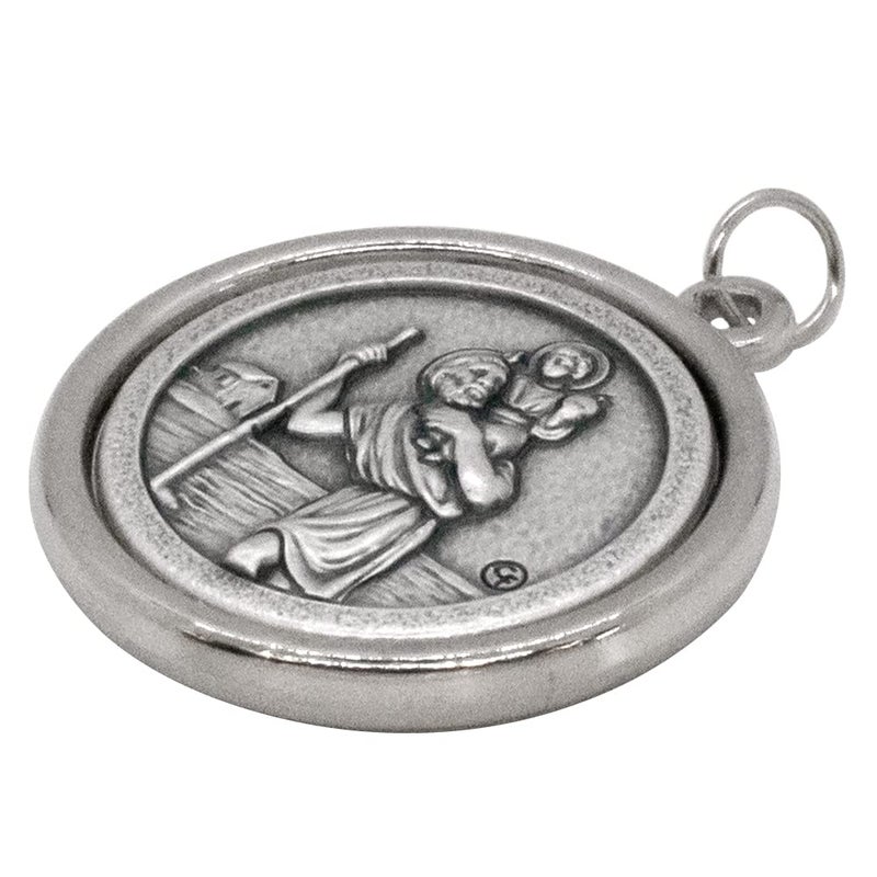 Venerare 1 1/4" Catholic Saint Medal with Polished Trim (Our Lady of Fatima) - Image 3